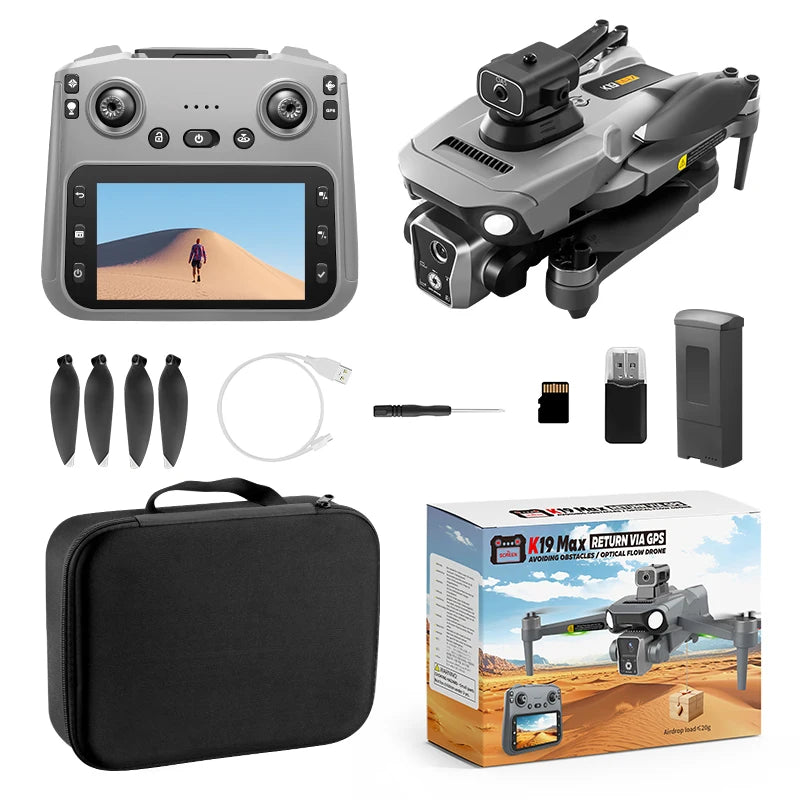2026 K19 MAX GPS Drone Fishing Air Drop Automatic Turnaround 5G Screen Obstacle Avoidance Drone Professional Camera FPV Dron