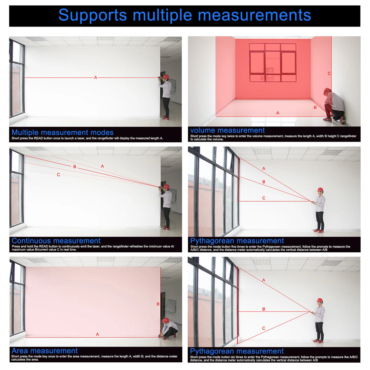 SNDWAY Laser Distance Meter Digital Range Finder 100m 70m 50m Rangefinder Trena Lazer Tape Measure Ruler Roulette Measurer Tool