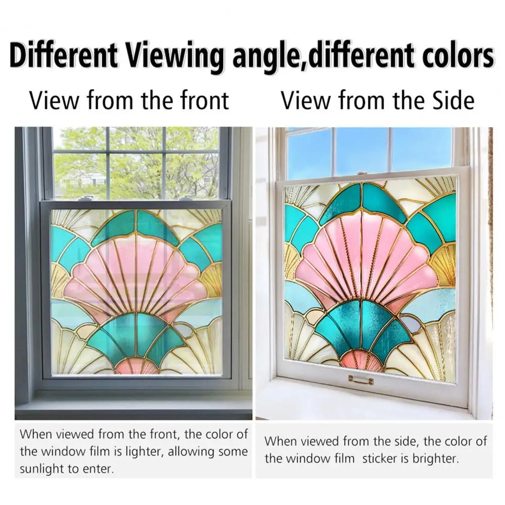 Stained Glass Static Window Privacy Film Sun Blocking Glass Cling Waterproof PVC Home Bathroom Window Covering Film Sticker