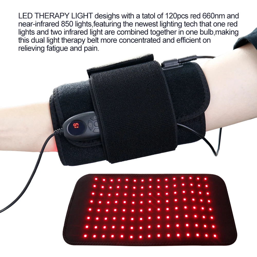 3 in 1 LED Infrared Light Therapy Body Pad Wearable Wrap for Back Shoulder Waist 660&850 NM Infrared Light Weight Loss Device