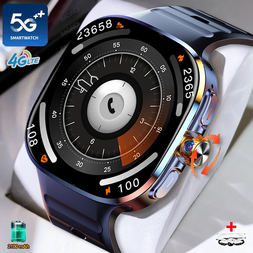 5G/4G Full Network Smart Watch 720*720 AMOLED 2100mah Battery 16GB+256GB RAM 900 Camera GPS WIFI Google APPS Download Smartwatch