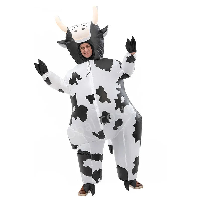 Cosplay Cow Inflatable Costume Funny Animal Clothes For Man Woman Carnival Party Show Thanksgiving Day Holiday Fancy Dress