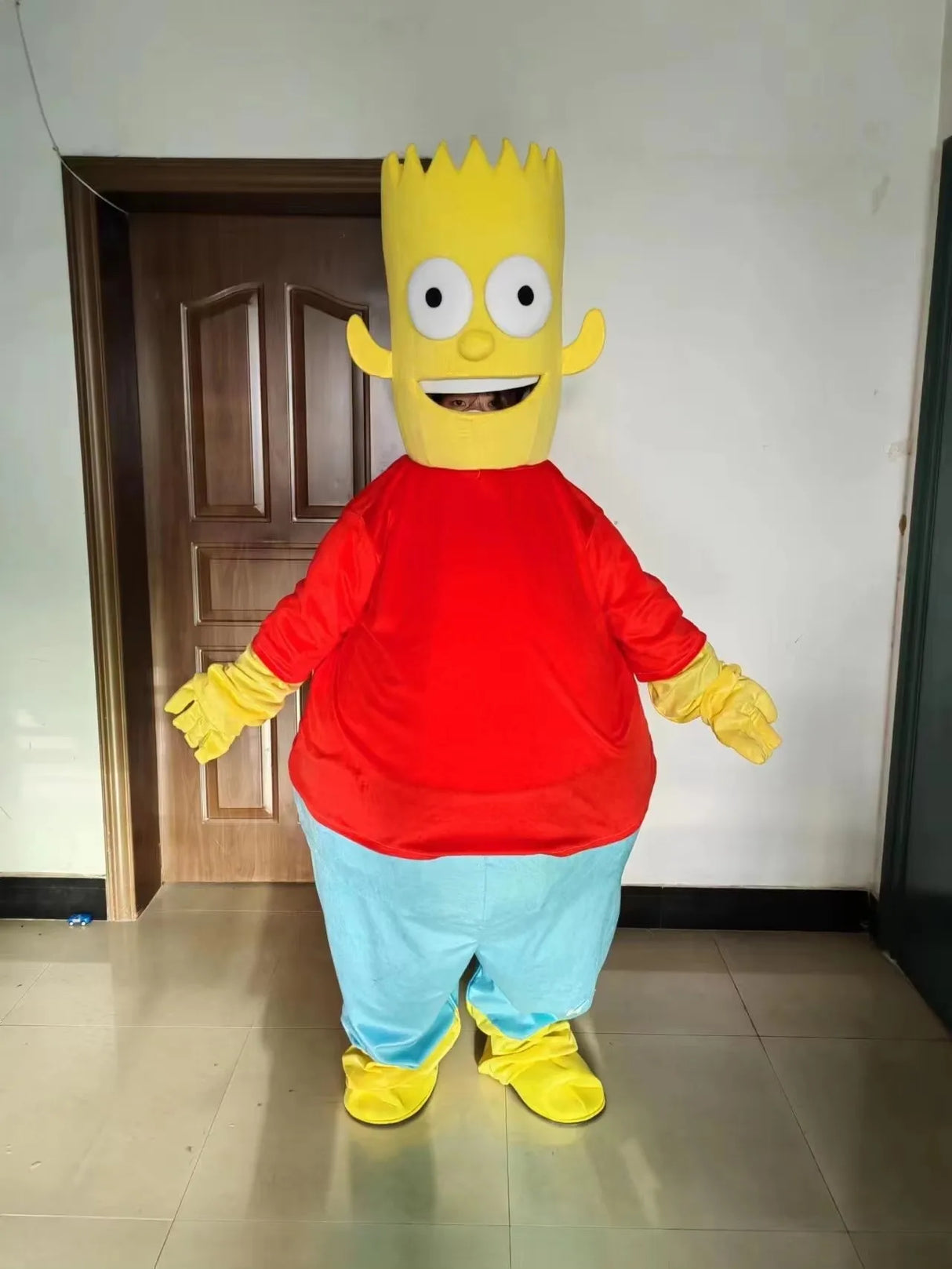 Anime Cartoon Simpson Boy Mascot Costume Adult Full Body Cosplay Outfits Party Carnival Performance Role Play Mascottes
