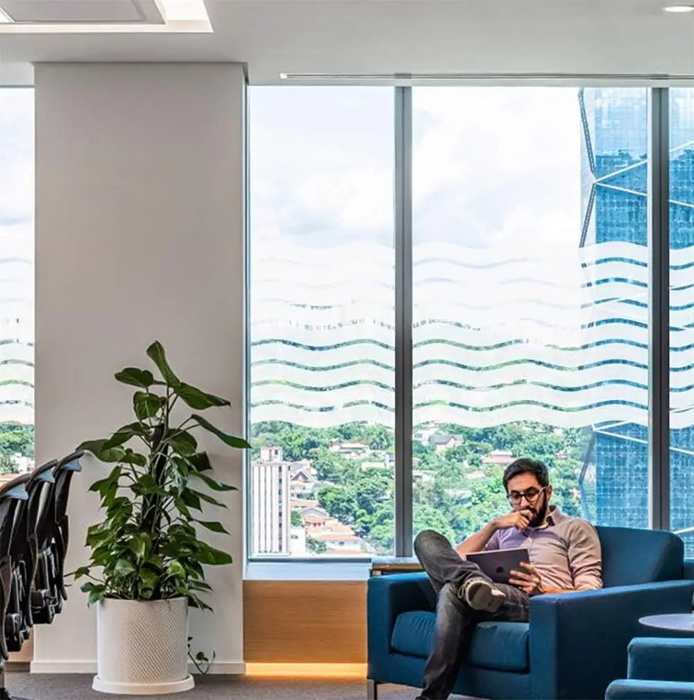 Window Film for Privacy and Light Protection Non Adhesive Removable Glass Covering Opaque Vinyl Glass Film for Home Office