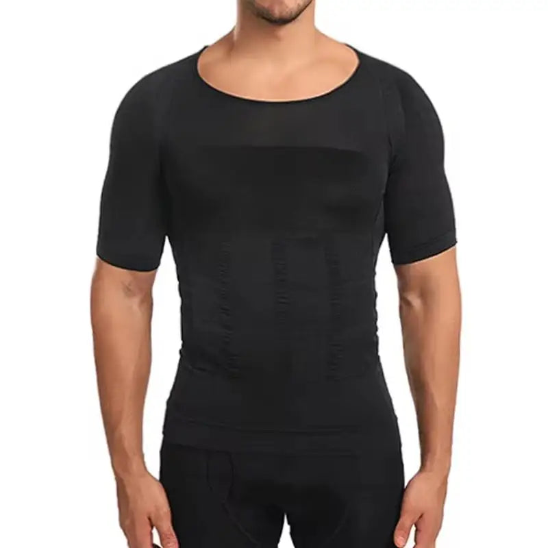 Mens Slimming Body Shaper Compression Shirt Tummy Control Slimmer Shapewear Gynecomastia Undershirt Posture Corrector Tops