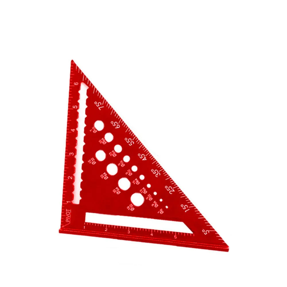 New 7Inch Triangle Ruler Measurement Tool Aluminium Alloy Carpenter Tools Inch Metric Angle Ruler Speed Square Woodworking Tools