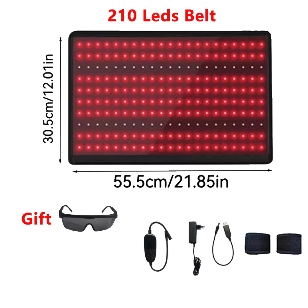 Jecaliz Red&Infrared Light Belt 660nm&850nm Full Body LED Devices Large Pads Wearable Wrap for Body Waist,Back,Belly Pad