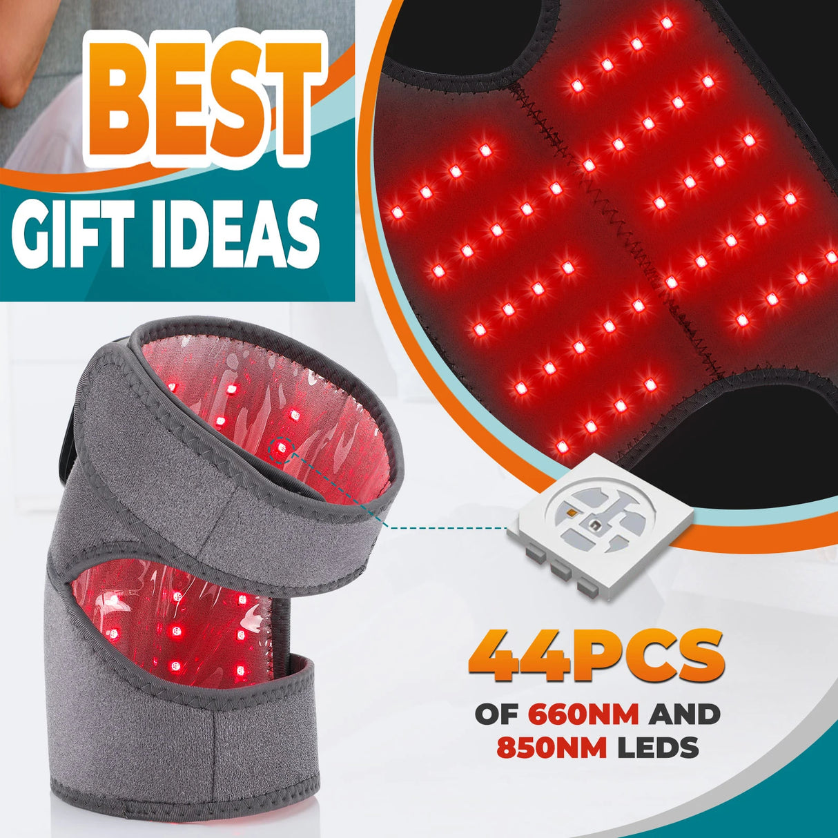 660 and 850nm Multifunctional LED Light Devices Knee Pad Brace 3 In 1 Heating Shoulder Elbow Joint Thermal Belts Pads
