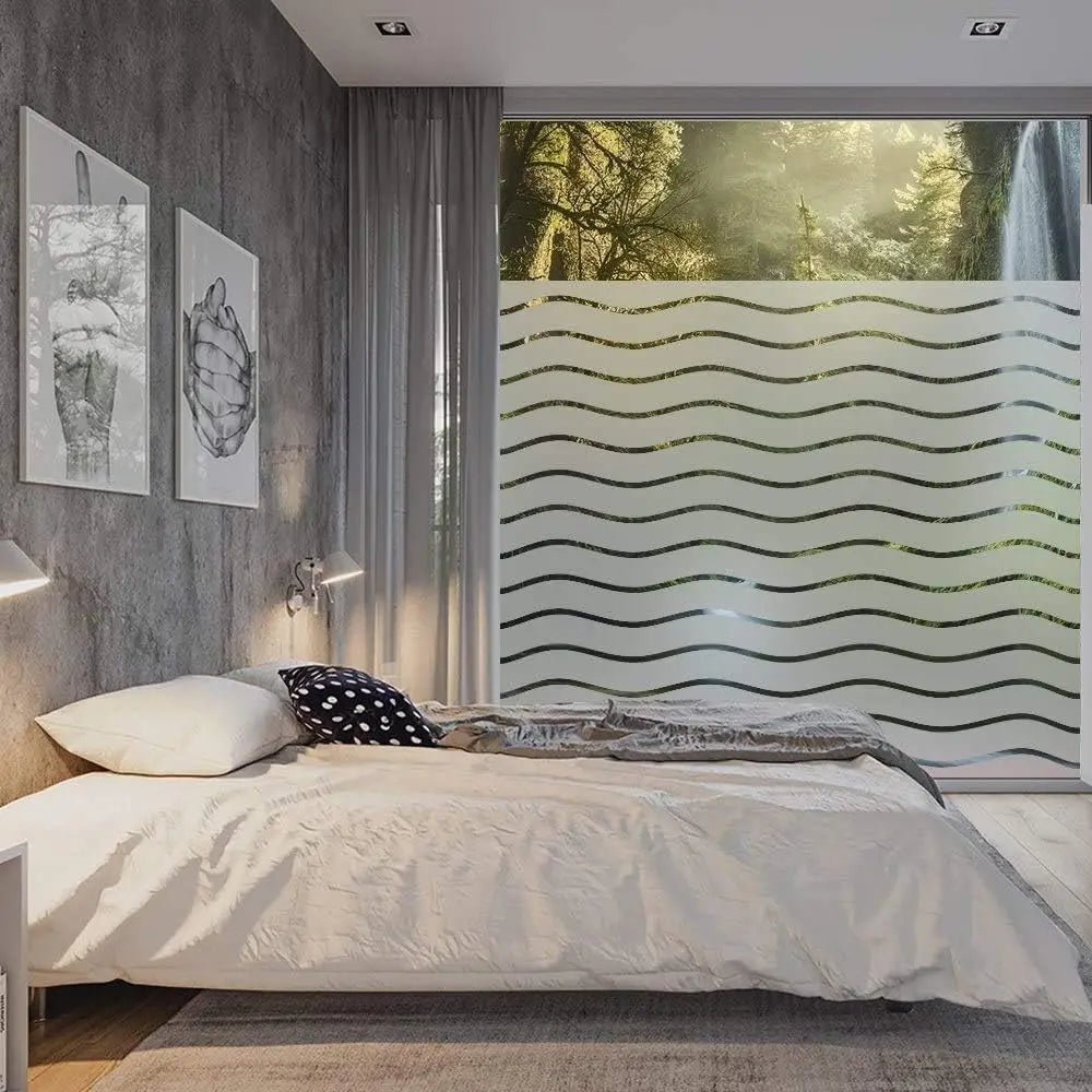 Window Film for Privacy and Light Protection Non Adhesive Removable Glass Covering Opaque Vinyl Glass Film for Home Office