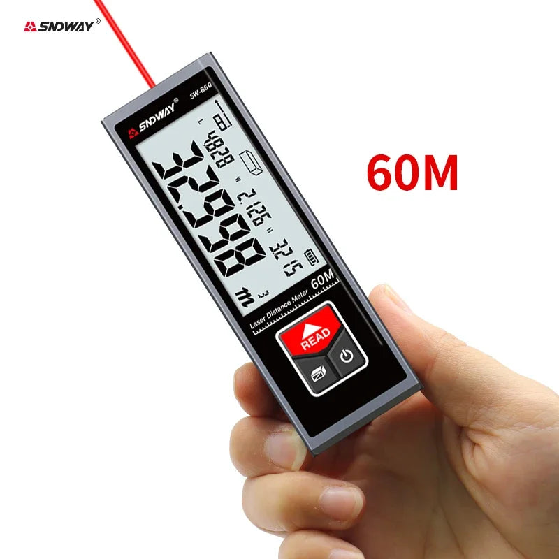 Mini Metal Laser Distance Meter Rechargeable Rangefinder High Accuracy 40M 50M 60M Measuring Tape Construction Measuring Tool