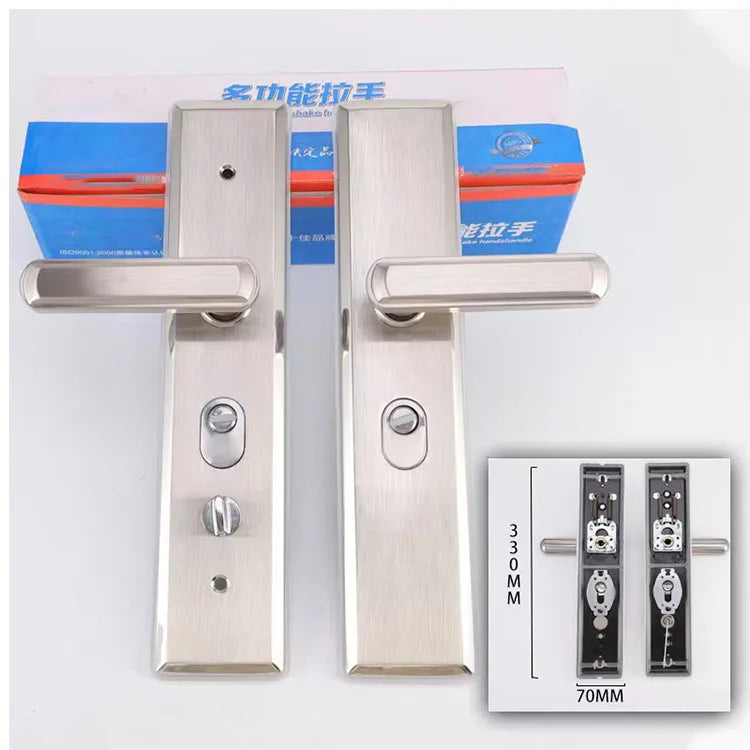 Multi Function Stainless Steel Anti-theft Entrance Gate Lock plate Anti-explosion Security Thicken Widen lock Handle Plate