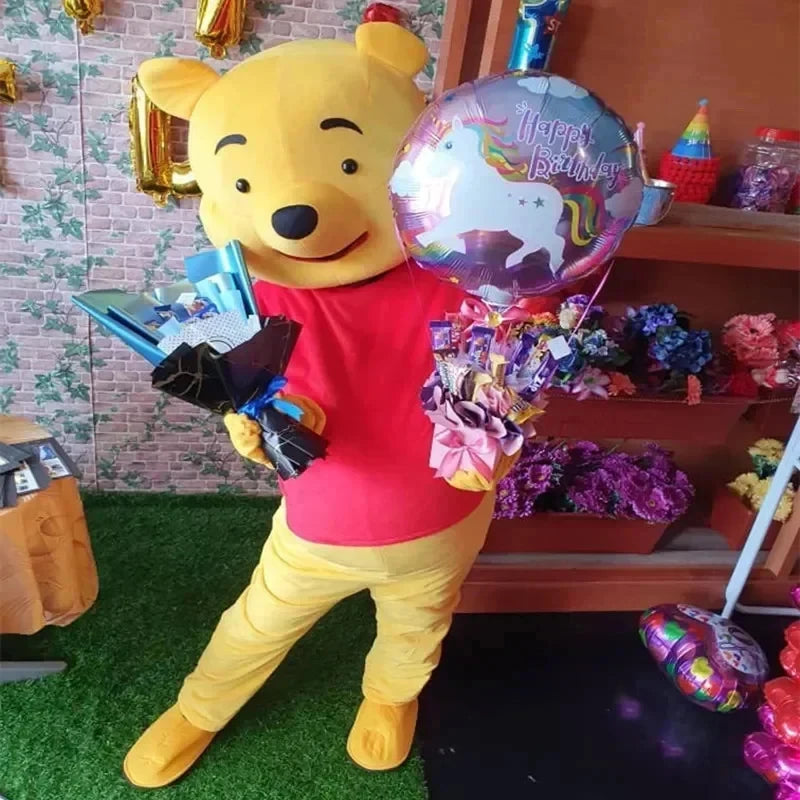 ABC123Cosplay cut Winnie the Pooh bear Mascot Cartoon character Advertising Costume Party Animal car4,b;6.k,9/g'