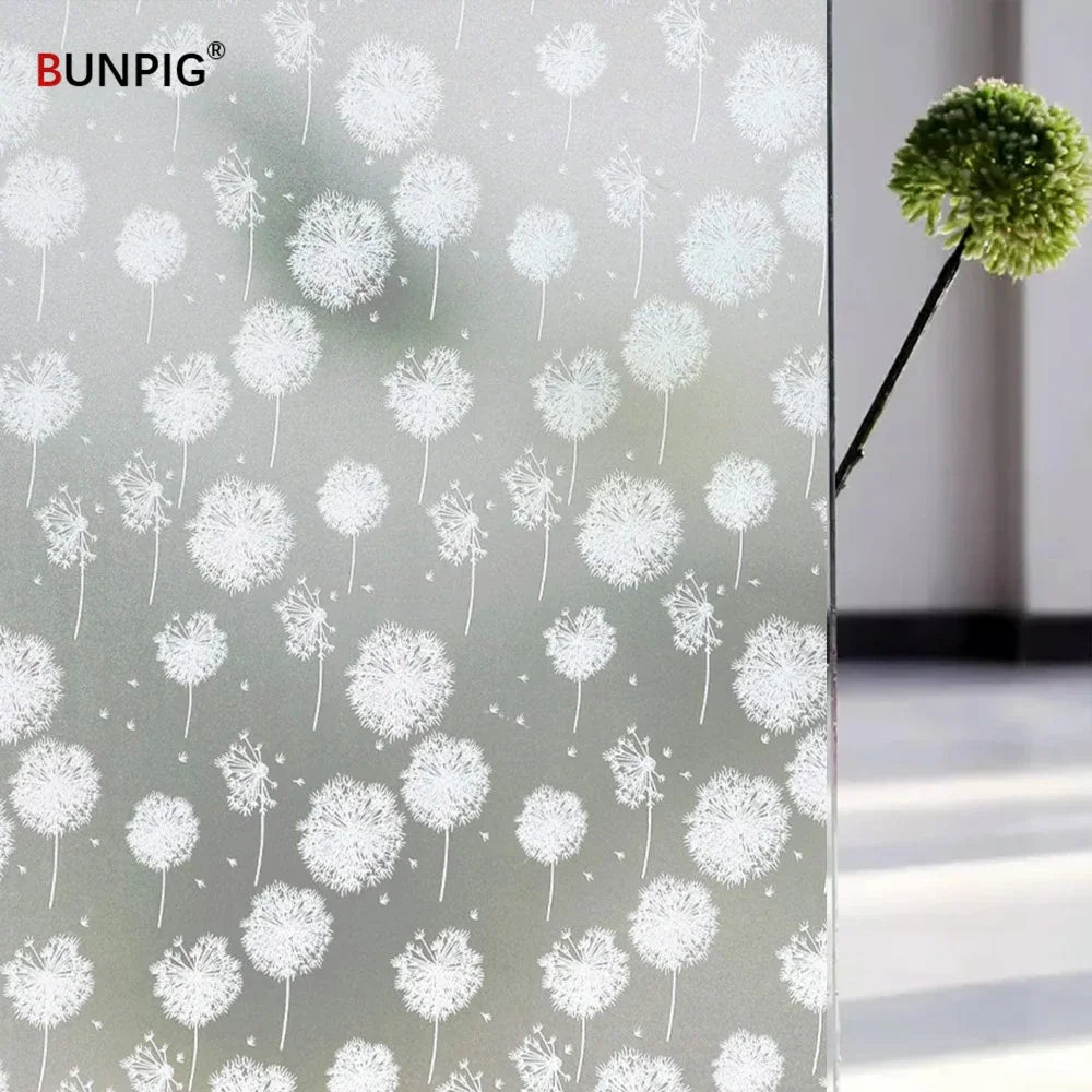 Privacy Window Film Sun Protection UV Blocking Self-adhesive Film for Home Frosted Opaque Stained Glass Sticker Heat Control