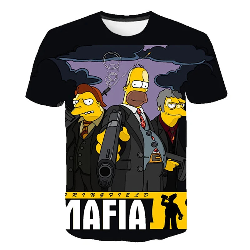 The Simpsons Homer 3d Print T-Shirt Bart Simpson House Clothing Homer Simpsons Costume Men/women Family t-Shirt