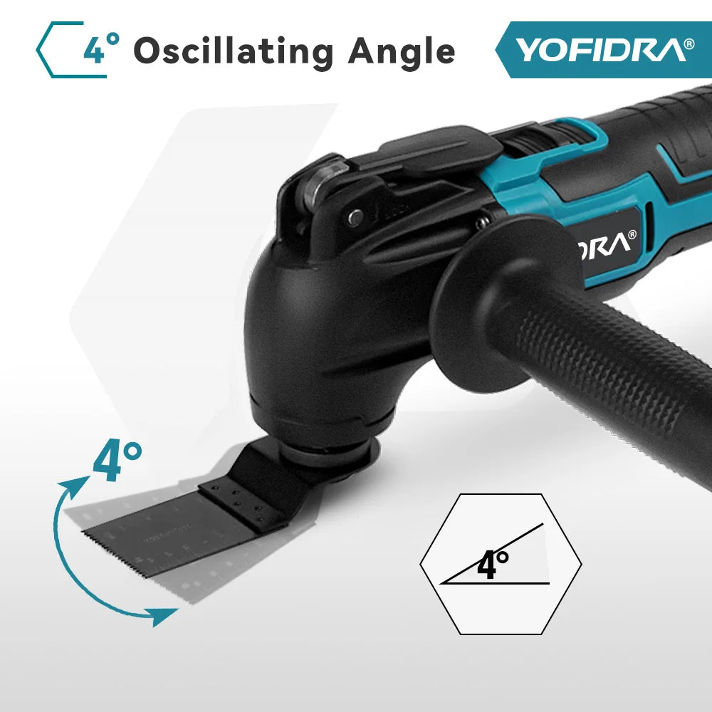YOFIDRA Electric Saw Oscillating Multi Function Tool Cordless Trimmer Shovel Woodworking Cutting Machine For Makita Battery Pin