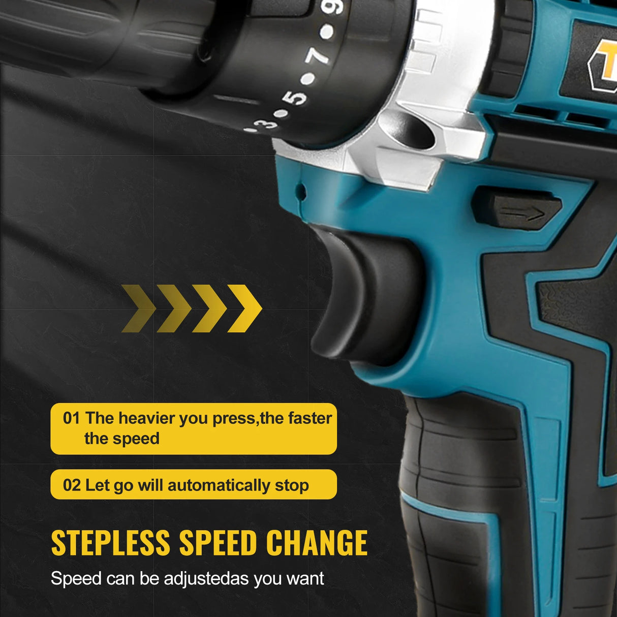 CONENTOOL 10MM 35+3 Torque 48N.m Impact Electric Drill Cordless Electric Screwdriver DIY Household Tool For Makita 21V 2 Battery