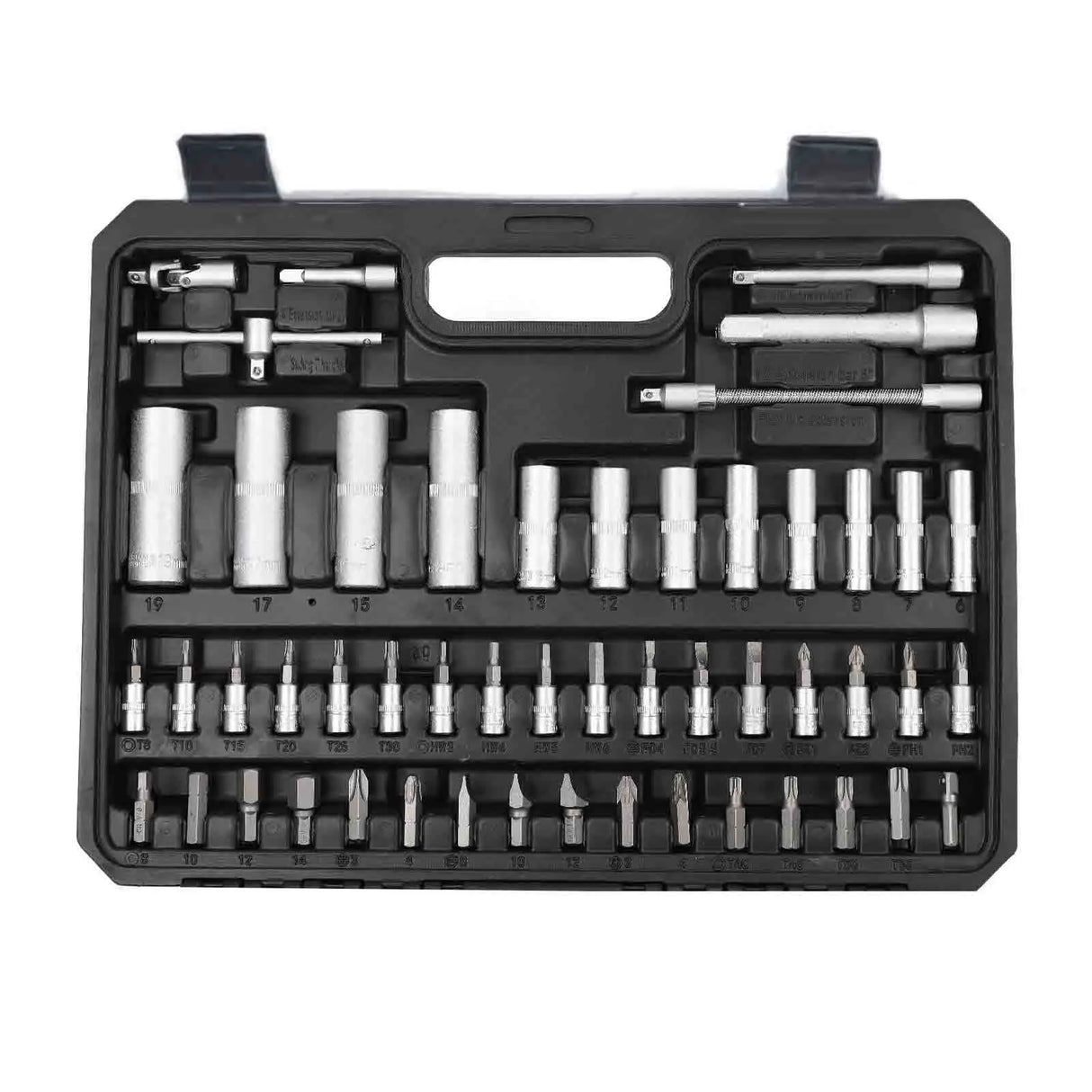 Professional 94Pcs 1/2" & 1/4" Drive Socket Set Screwdriver Bits Ratchet Torque Wrench For Car Repair Kit with Black