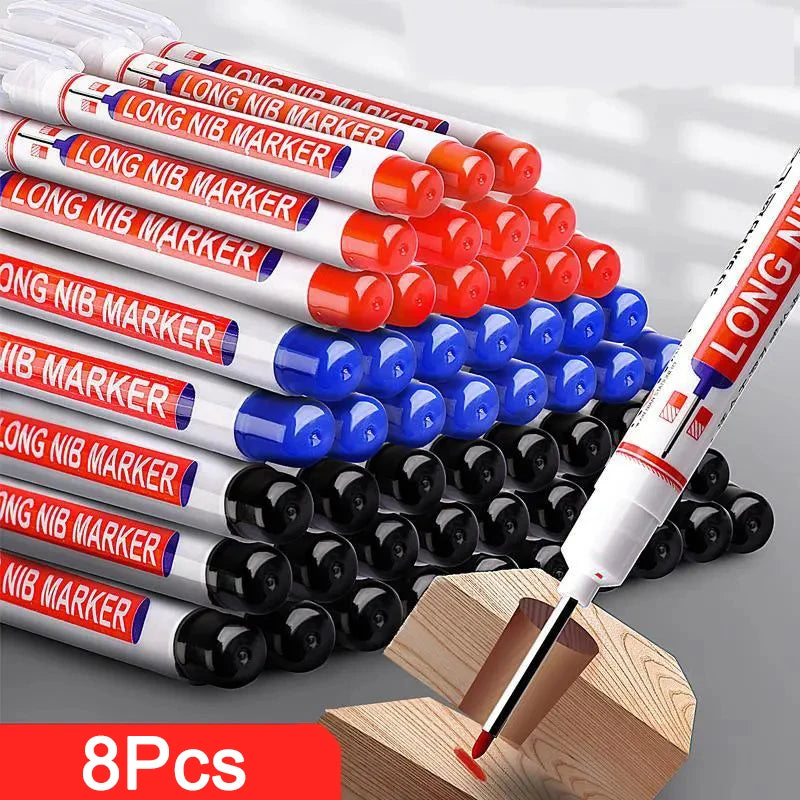 Long Nib Head Waterproof Decoration Markers (Multi-purpose, 8Pcs/Set, 20mm depth, Red, Blue, Black, Green, White)