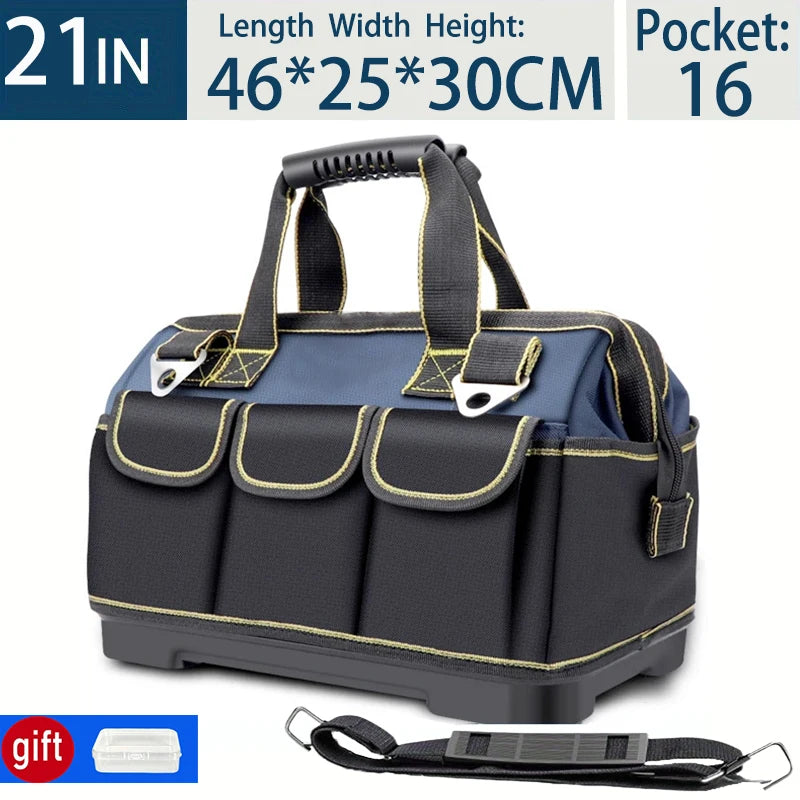 Multifunctional 23inch Tool Bag Thickened Large Capacity Waterproofed Wear-Resistant Toolkit MultiPocket Electrician Storage Bag