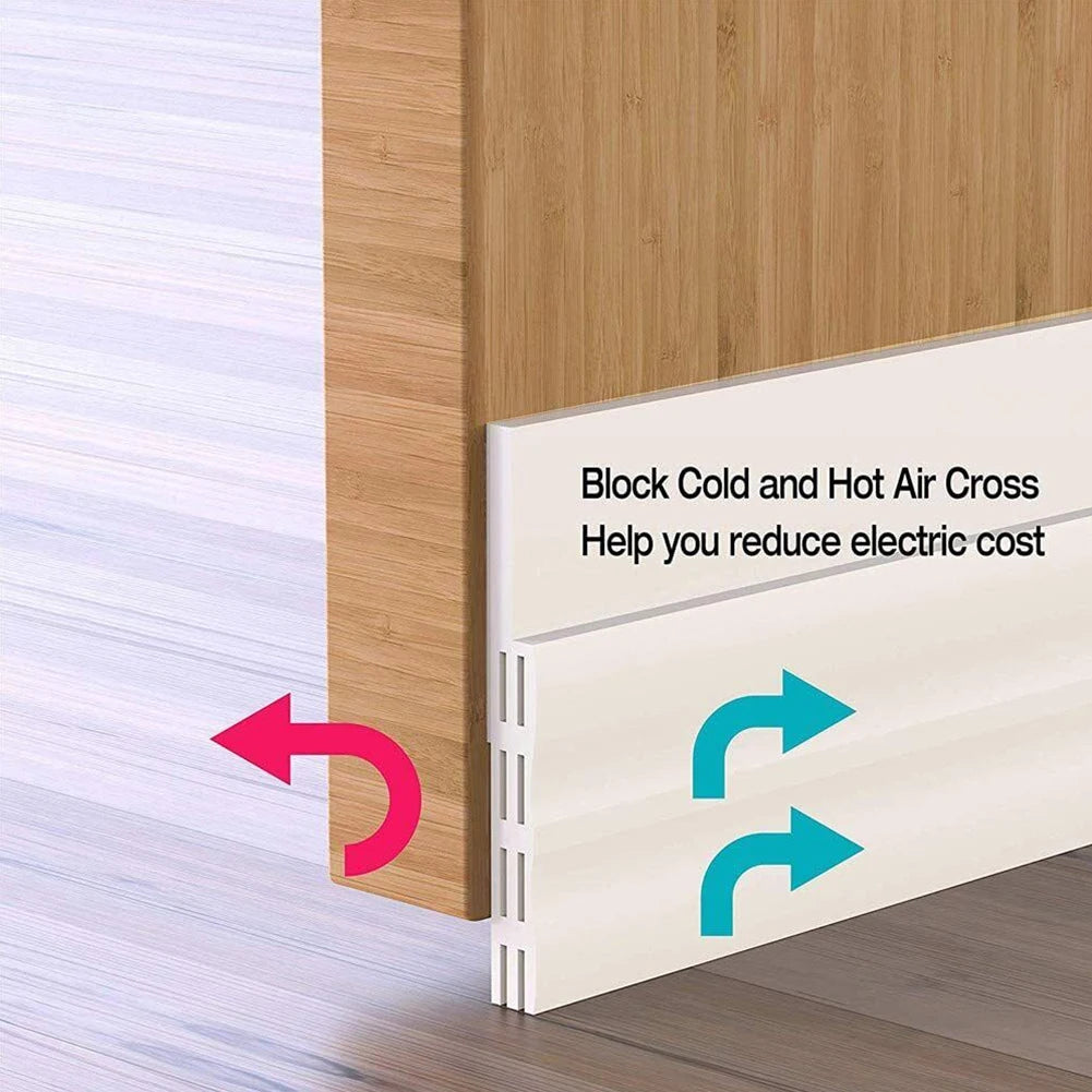 100cm Rubber Door Bottom Weatherstripping Triple Soundproof Design For Frameless Sliding Doors Cabinets Closets Shower Rooms