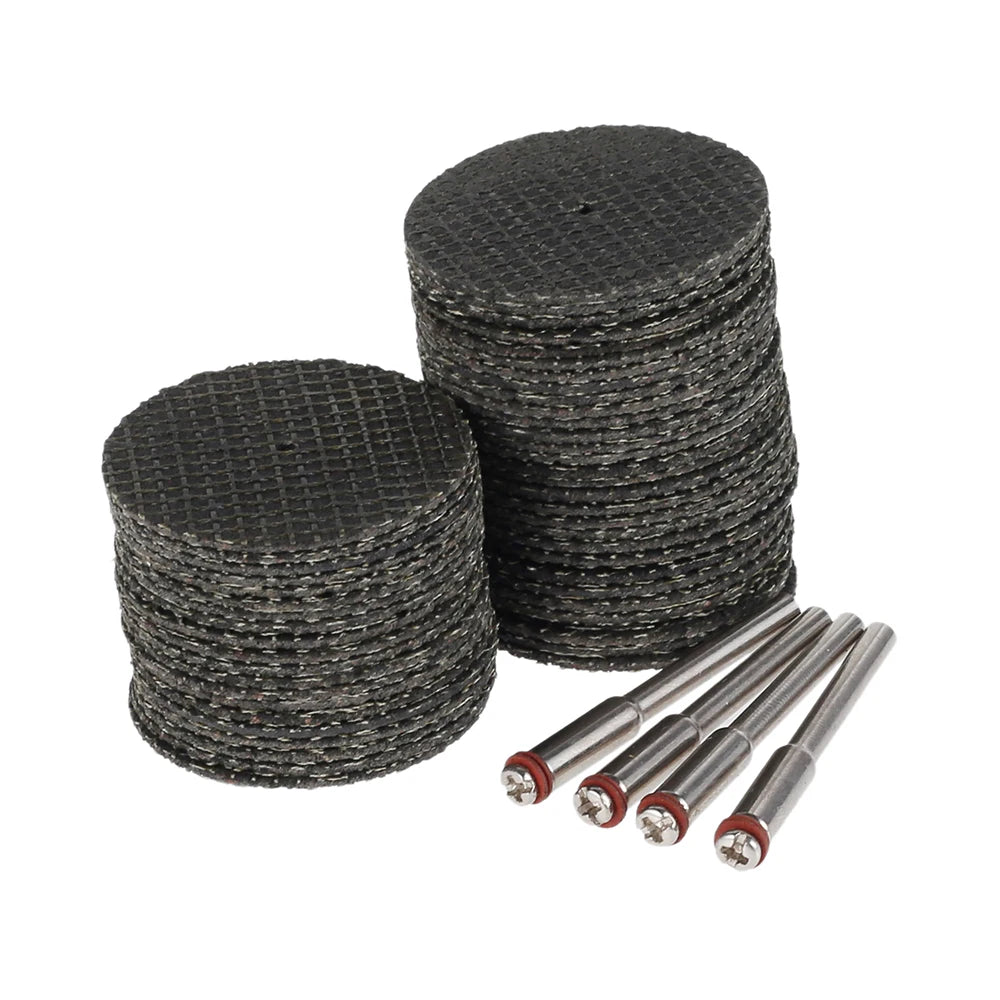 50Pcs Fiberglass Tool Abrasive 32mm Cutting Disc +4Pcs Mandrels Rotary for Dremel Accesories Metal Cutting Rotary Tool Saw Blade