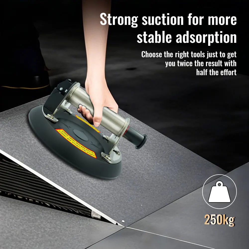 New 250KG vacuum suction cup stainless steel metal handle strong hand pump suction cup lifting magnet handling tool
