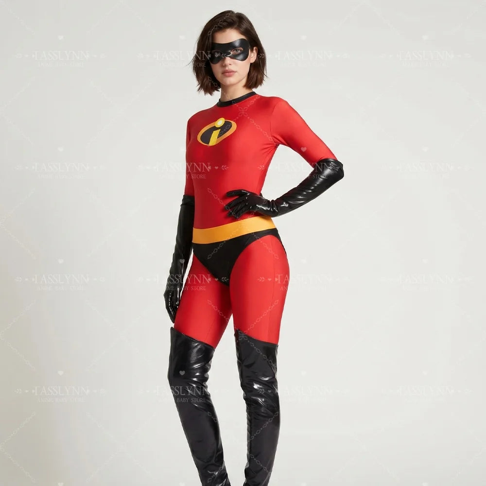 Mr Mrs Incredible Cosplay Elasti Girl Family Matching Outfit Adult Zentai Bodysuit Halloween Costumes Family Cosplay Costumes