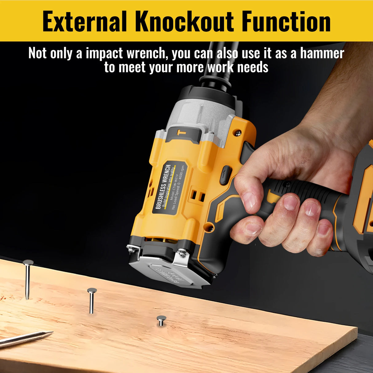 Conentool 21V Brushless Electric Impact Wrench 680N.m Cordless Electric Wrench Tool Kit Set with 2 Batteries and 14p Accessories