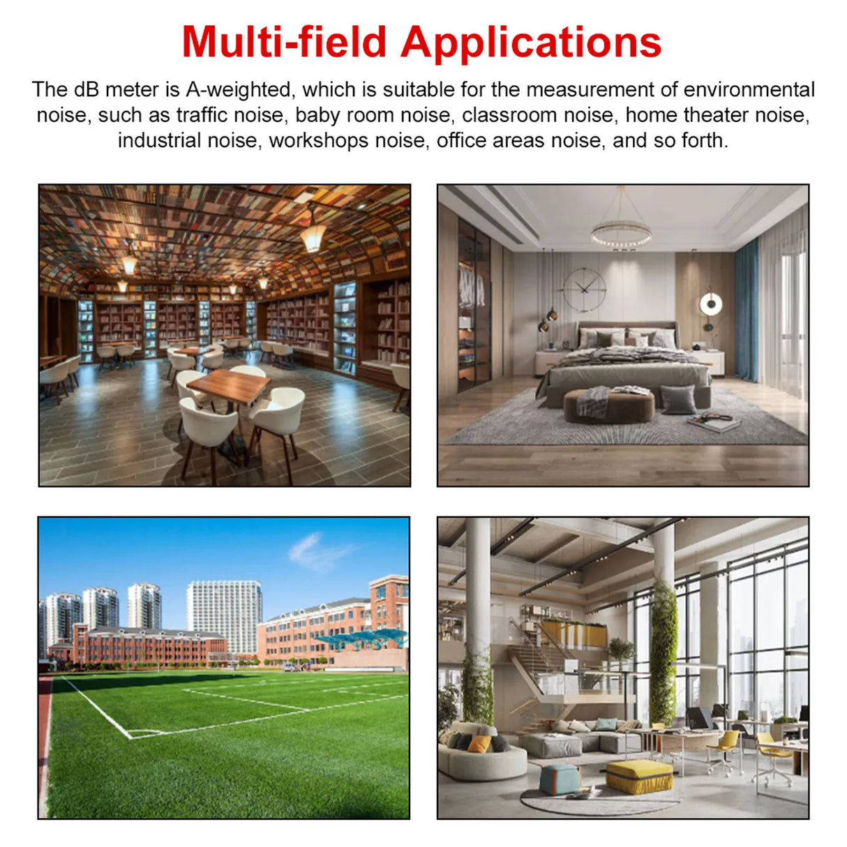 Sound Level Meter Portable SPL Meter Sound Level Meter Digital LCD Display Backlit Screen Noise Decibel Portable SPL Meter S8607