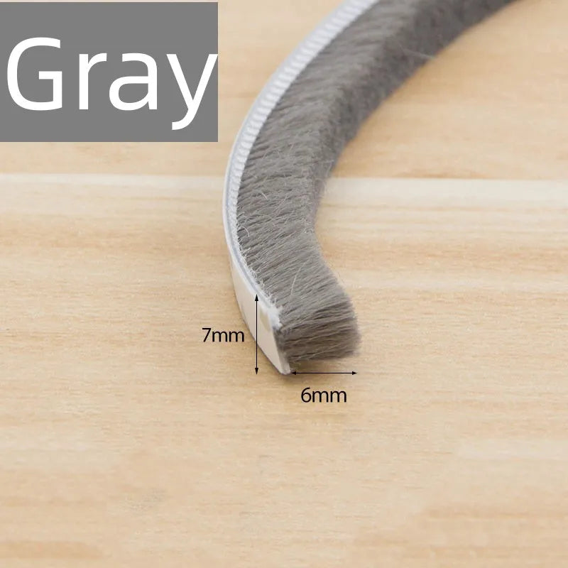 10M Brush Strip Self Adhesive Door Window Sealing Strip Door Window Windproof Dust Sound Insulation Strip Gasket Home