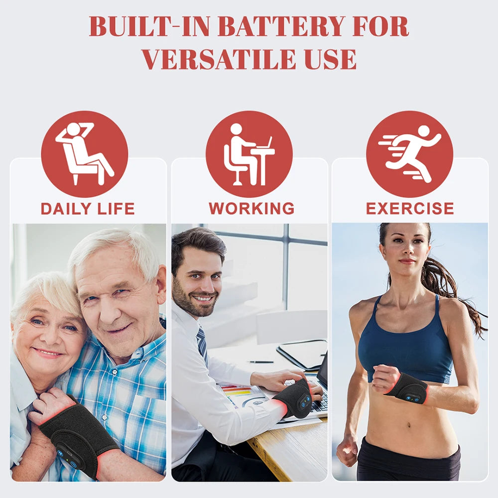 Rechargeable Red Light Therapy Wrap, 660nm 850nm, Relieves Wrist and Ankle Injury, Wrist Belt Ankle Strap for Office Worker, Eld