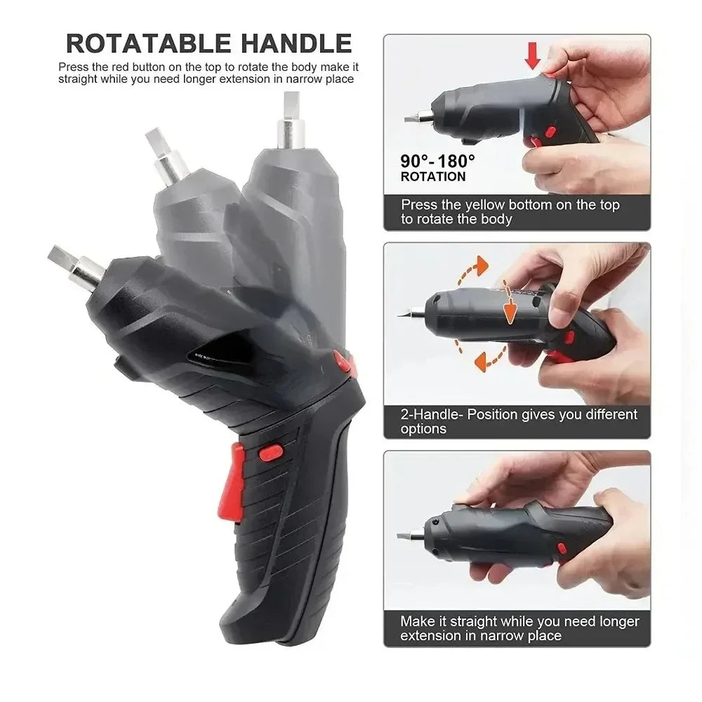 3.6V Powerful Impact Drill Screwdriver LED Lighting Electric Power Screwdriver Set Portable Mini Electric Screwdriver Power Tool