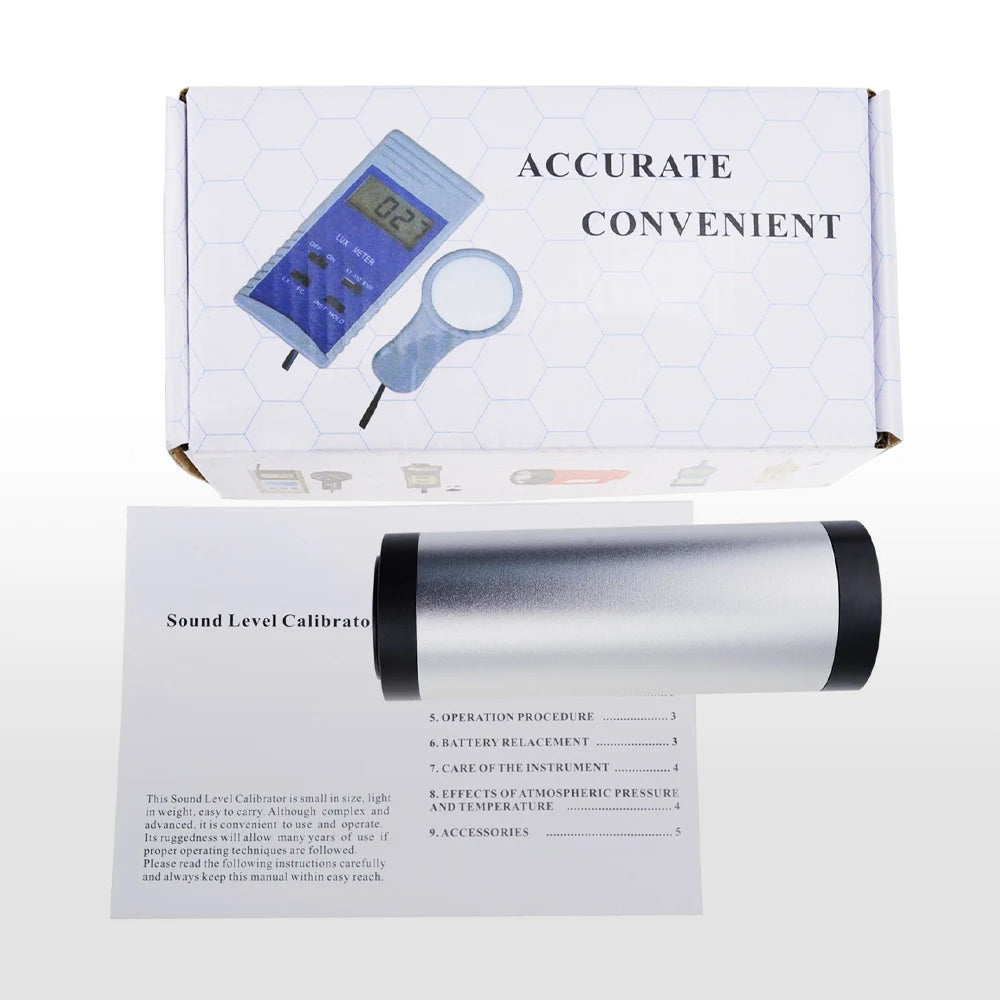 Handheld Calibrator Sound Level Meter 94dB & 114dB Output Levels for 1 inch and 1/2 inch mic Noise Decibel Tester