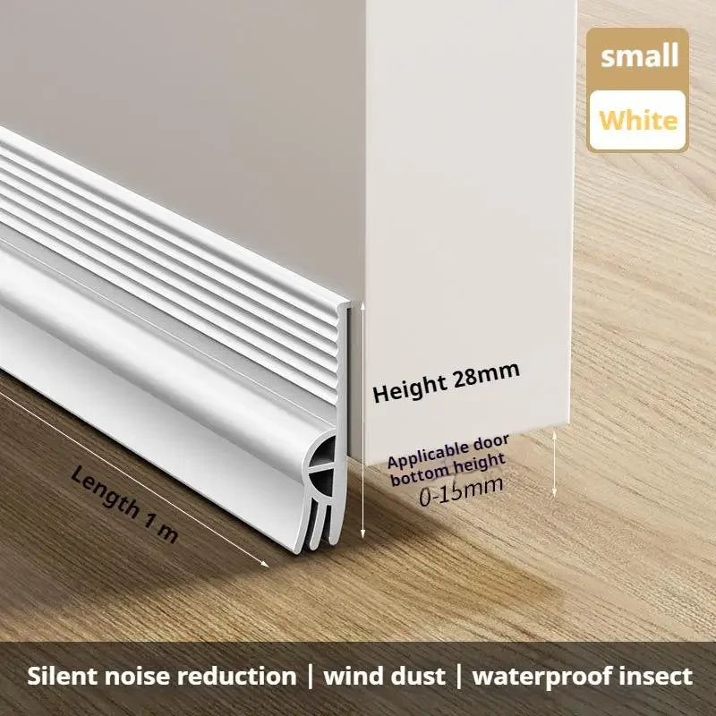 28/50mm Height Door Bottom Weatherstripping Windproof Dust Insect Prevention Self-Adhesive Triple-Thickening Window Seal Strip