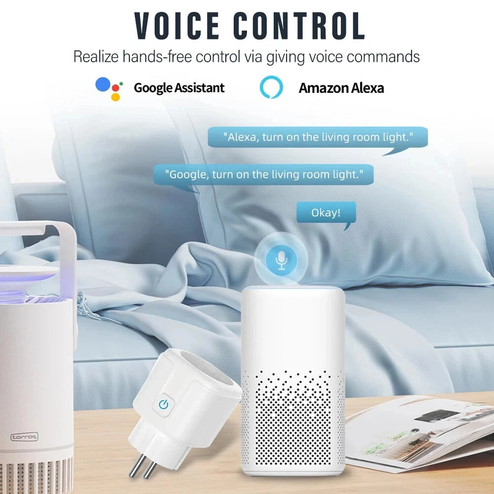 EU Plug Zigbee3.0 or WIFI adapters Smart Sockets With Power Monitor Wireless App Voice Remote Control works with Tuya Smart life