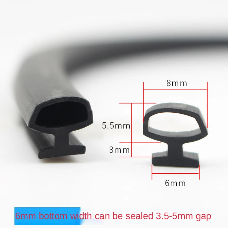 10M Bottom Width 4/5/6/7mm Sealing Strips Bridge Aluminum Door/Window Sealed Plastic Strips Energy Saving