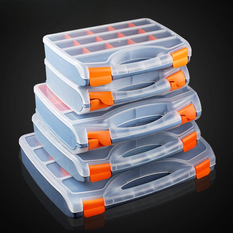 Tool Box Organizers and Storage Plastic Container Compartment Adjustable Detachable Chest Case for Tool Hardware Fastaner Screw