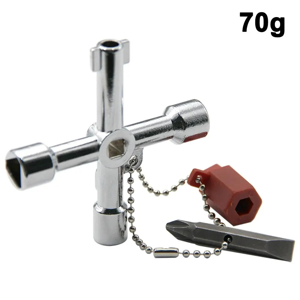 4in1 Silver Key Wrench Electrical Elevator Control Cabinet Valve Inner Triangle Quadrangle Screwdriver Tool Set