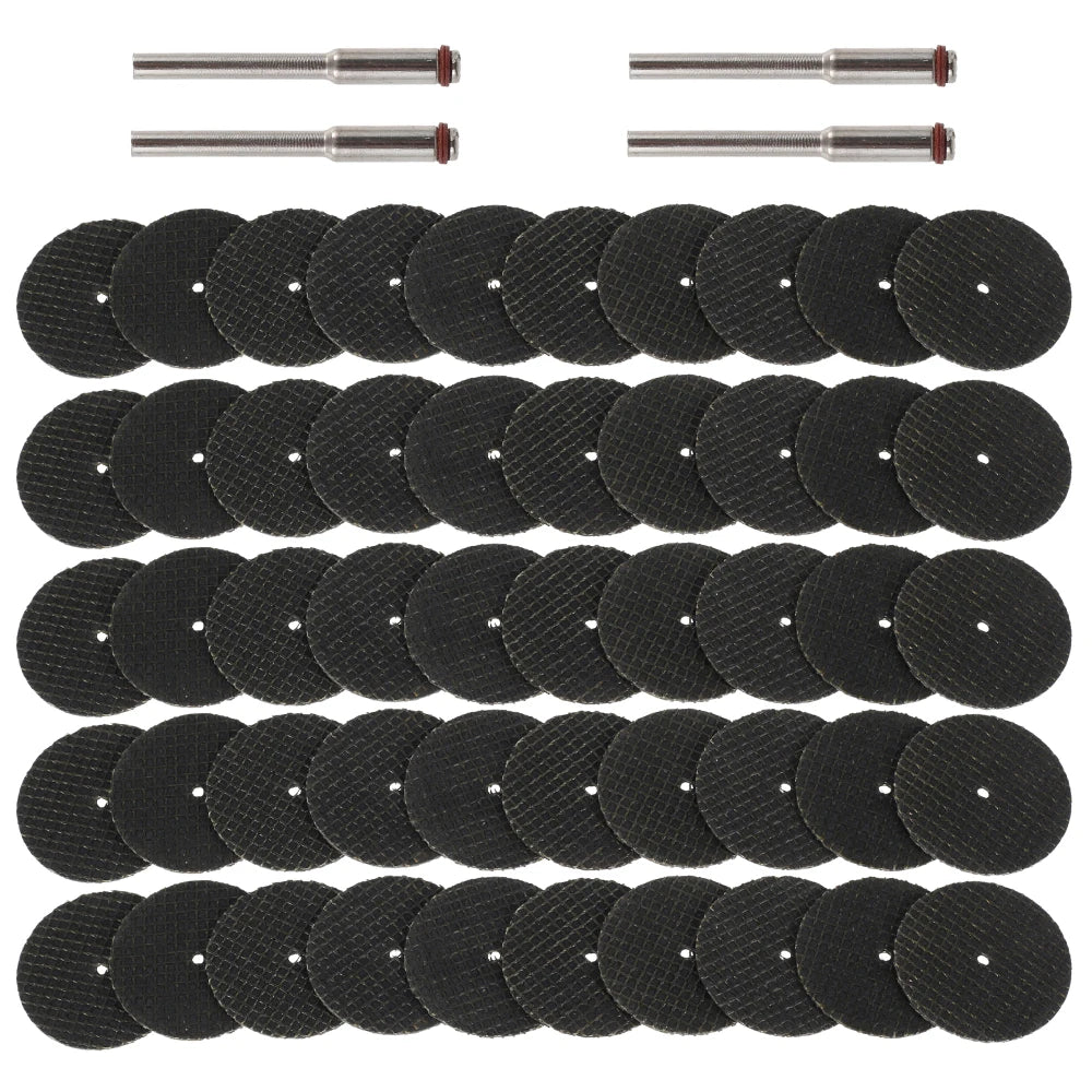 50Pcs Fiberglass Tool Abrasive 32mm Cutting Disc +4Pcs Mandrels Rotary for Dremel Accesories Metal Cutting Rotary Tool Saw Blade