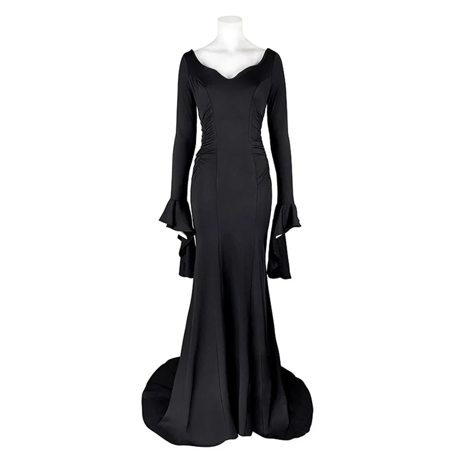 Morticia Addams Cosplay Costume Black Gothic Dress Sexy Dresses Gomez Addams Men Suit Uniform Halloween Party Costumes