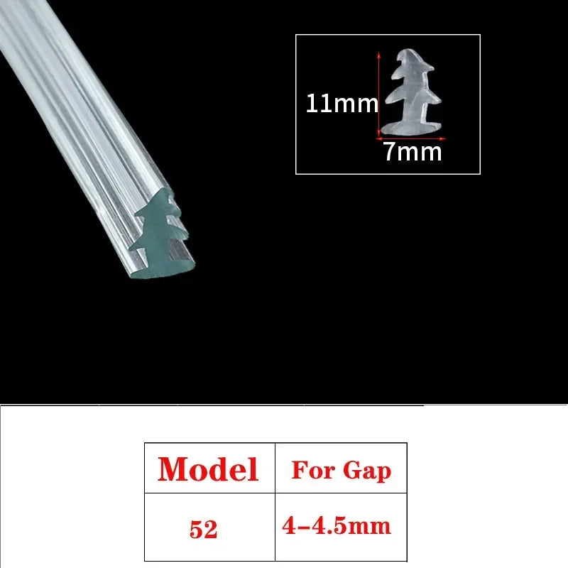 1/3/5M Door And Window Sealing Strip Aluminum Windproof Alloy Fixed Glass Gap Three T Type Fill The Card Slot Rubber Strips