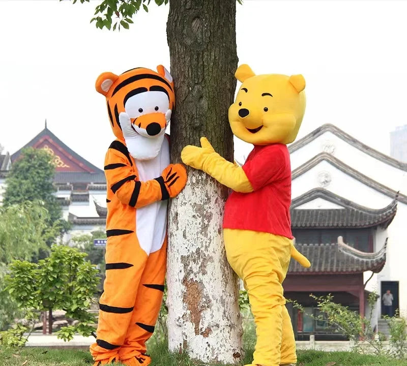 Disney Pooh Bear Mascot Costume Cartoon Character Tigger Cosplay Suit Adult Advertising Carnival Party Halloween Fancy Dress