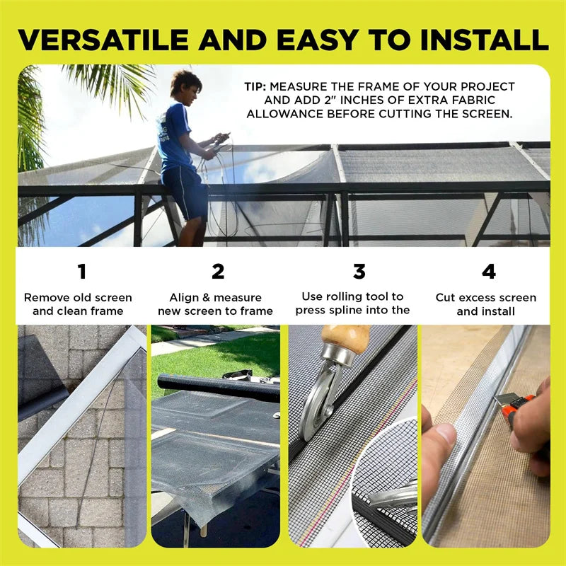 Window Screen Mesh Fiberglass Window Mesh Replacement Durable Not Easy to Tear Door Screen for Flies Mosquitoes Provention