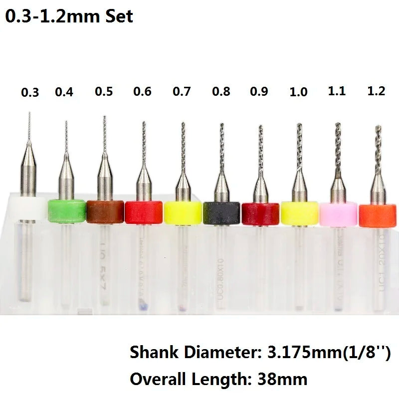 XCAN 0.1mm-2.0mm Import Carbide PCB Drill Bits Print Circuit Board Mini CNC Drilling Bit Set