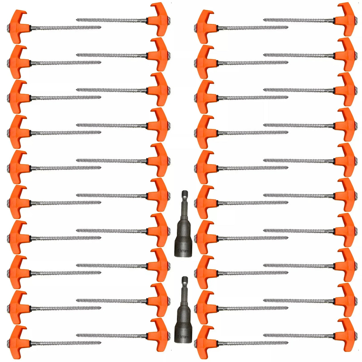 6/12/20/40Pcs Outdoor Camping Screw Pegs Tent Drill In Drill Top with Hex Socket Heavy Duty Ground Pegs Awning Pegs Tent Pegs