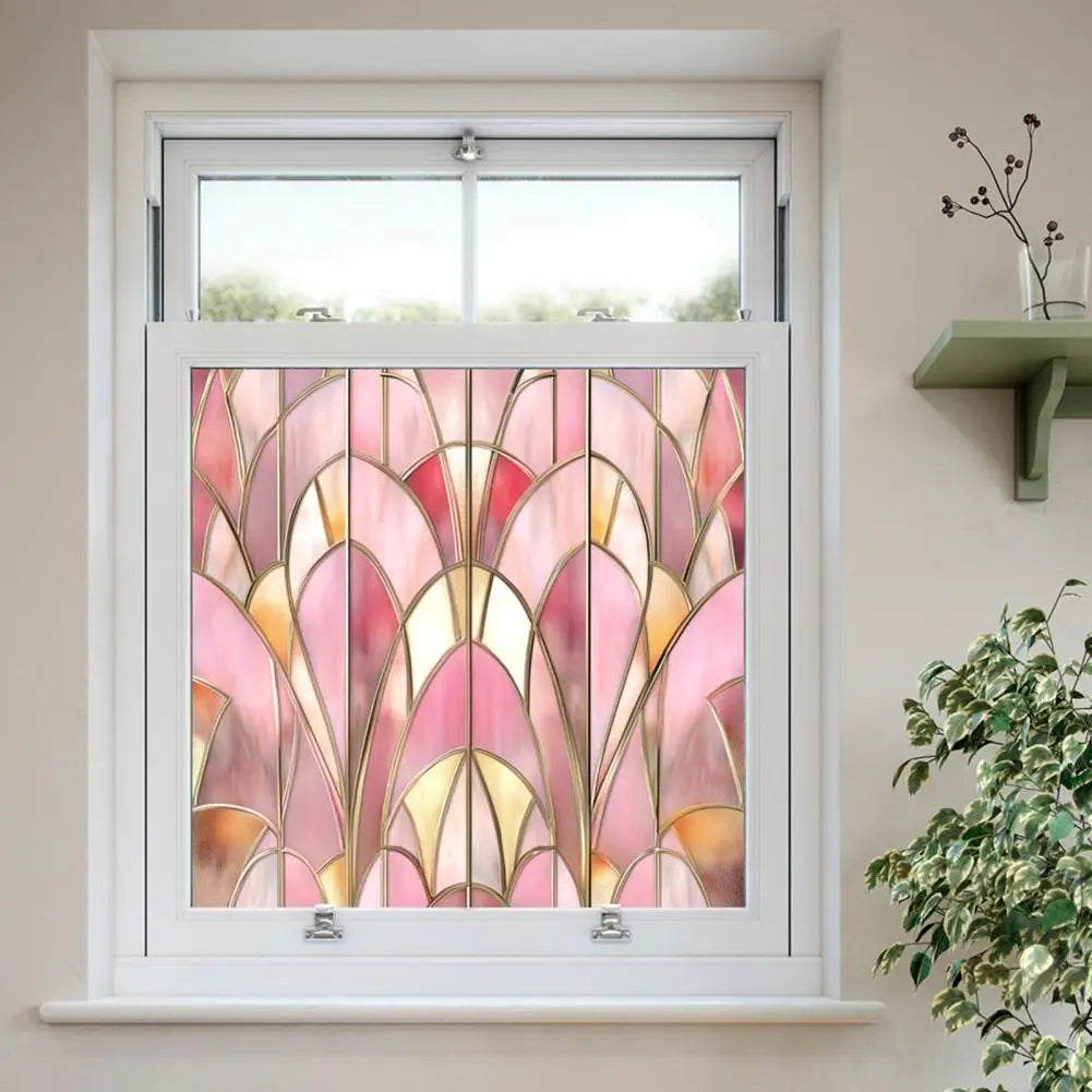 Stained Glass Static Window Privacy Film Sun Blocking Glass Cling Waterproof PVC Home Bathroom Window Covering Film Sticker