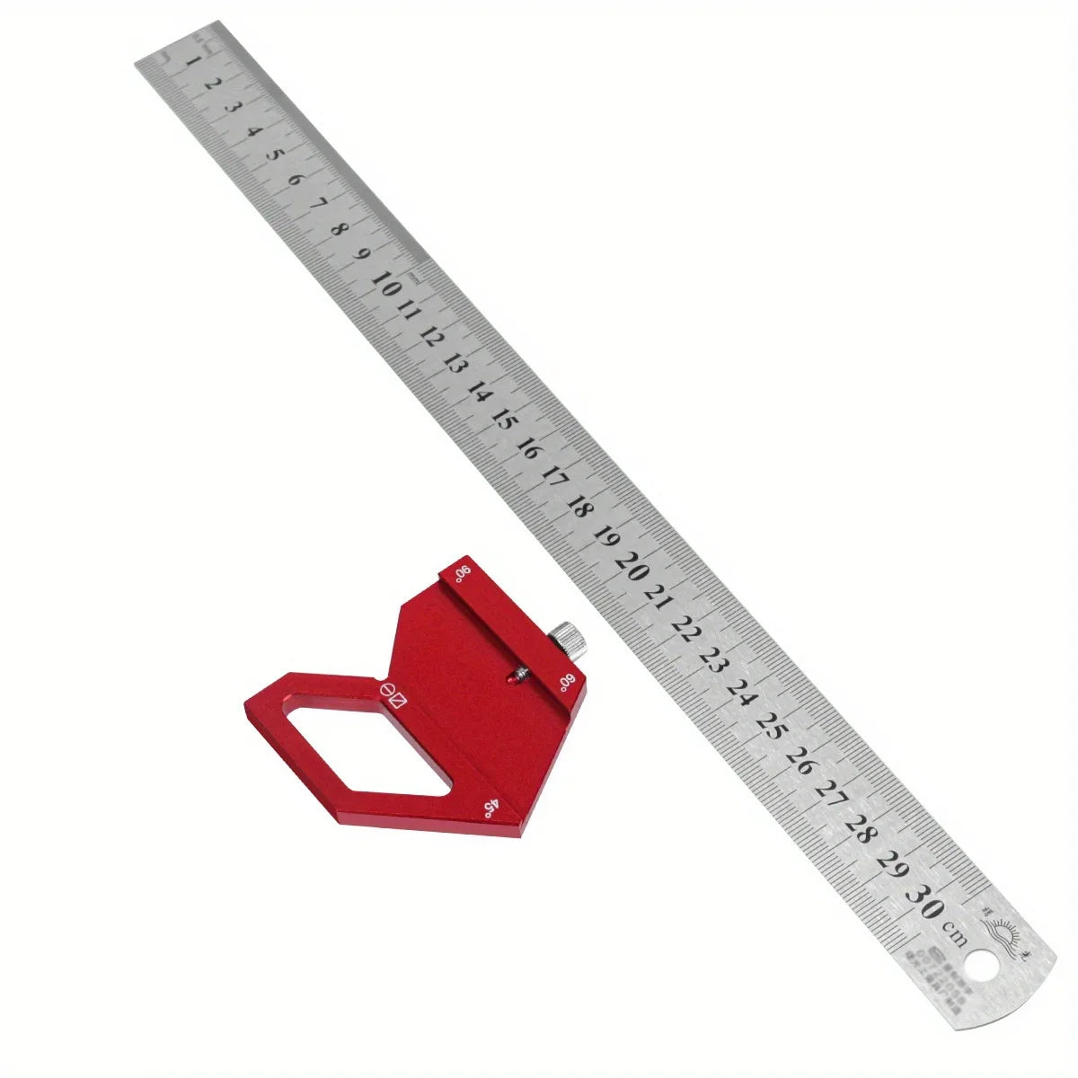 45/60/90 Degree Angle Scriber, Woodworking Steel Ruler Positioning Block Center Locator, Woodworking Square Layout Diagram