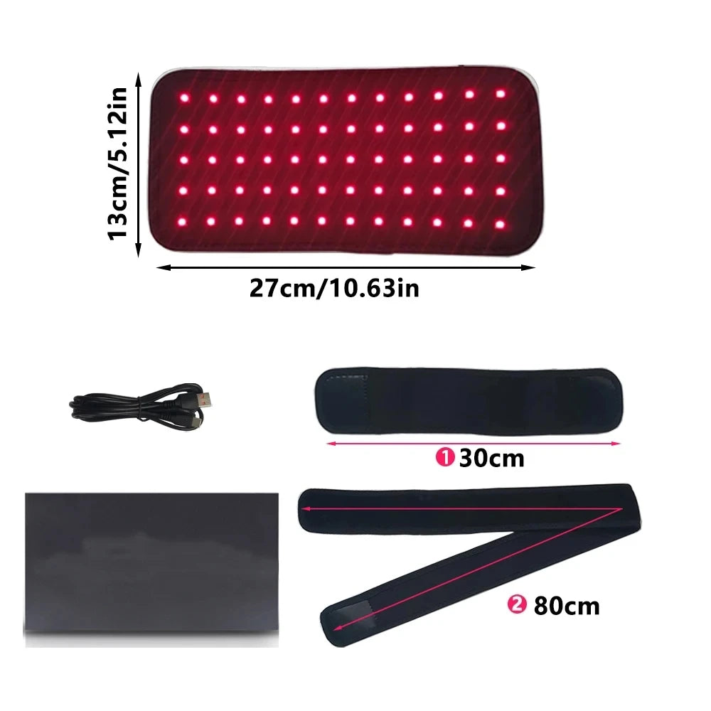 Red&Infrared Light Therapy Belt 660nm&850nm Full Body Pain Relief Wrap Burn Fat Wrap Slimming Machine Waist,Wrist,Chin,Neck Pad