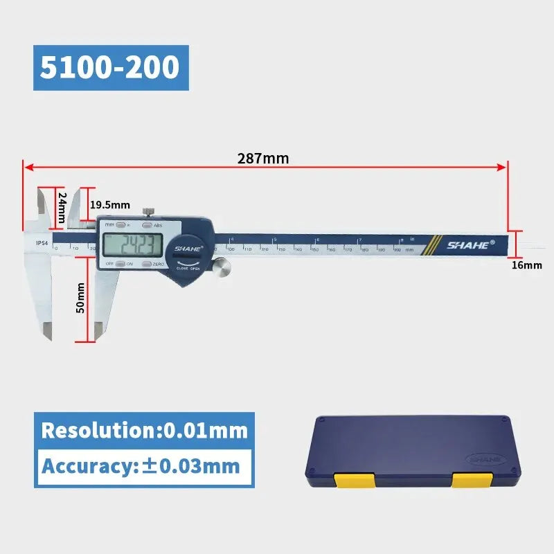 SHAHE Hardened Stainless Steel Digital Caliper Electronic Vernier Caliper Micrometer Measuring Tools