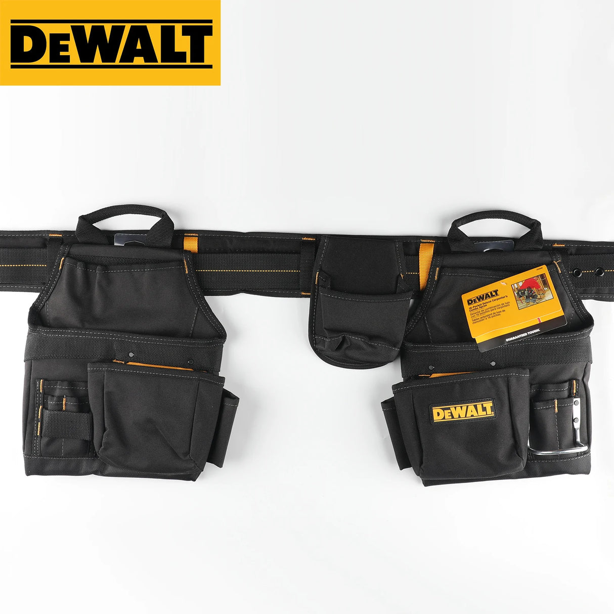 DeWalt Multi-Pocket Tool Waist Pack-Durable, Adjustable Belt, Hammer Loop, Organizer for Tools & Accessories, Lightweight Design